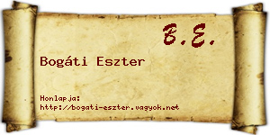 Bogáti Eszter névjegykártya