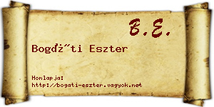 Bogáti Eszter névjegykártya