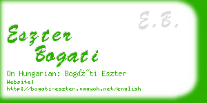 eszter bogati business card